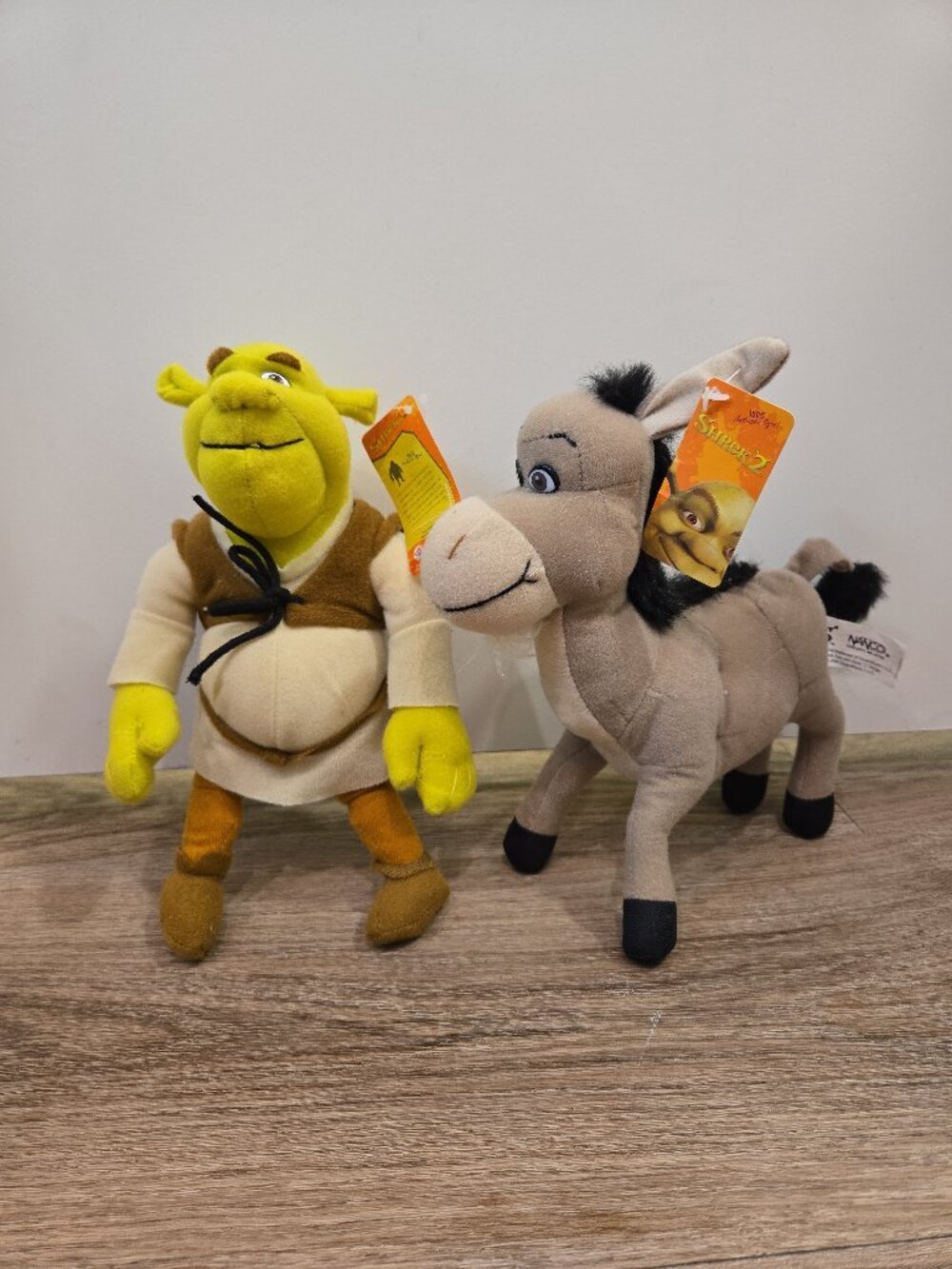 Vintage NWT 2004 NANCO Shrek 2 Donkey & Shrek Plush Pair